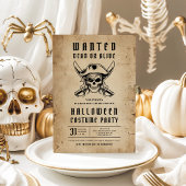 Vintages Piratenskull Halloween Party Einladung