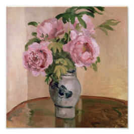 Vintages Pissarro Bouquet von rosafarbenen Peonies Poster