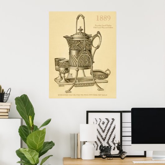Vintages Pitcher-Set Poster (Heimbüro)