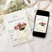 Vintages Pitcher und Roses Quinceanera Party Einladung