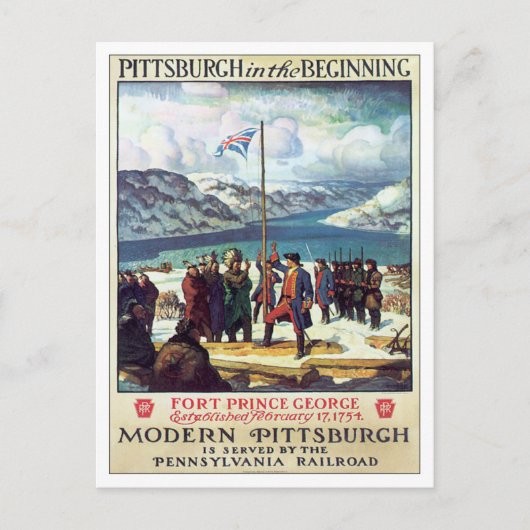 Vintages Pittsburgh am Anfang Postkarte (Vorderseite)