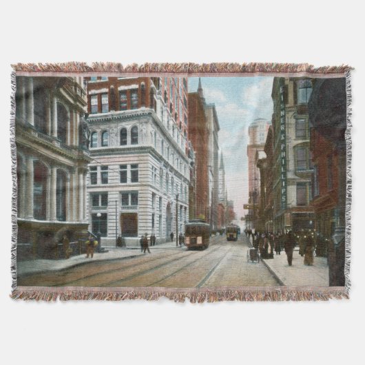 Vintages Pittsburgh, PA Throw Blanket Decke (Vorderseite)