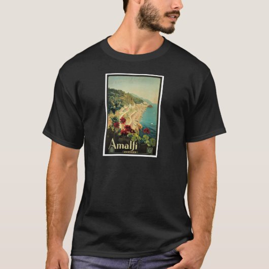 Vintages Plakat Amalfis, Italien T-Shirt (Vorderseite)