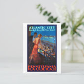 Vintages Plakat der Atlantikbahn Postkarte (Stehend Vorderseite)