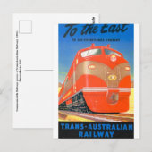 Vintages Plakat der Commonwealth Railways Postkarte (Vorne/Hinten)