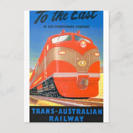 Vintages Plakat der Commonwealth Railways Postkarte (Vorderseite)