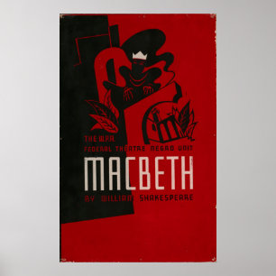 Vintages Plakat des Macbeth-Schwarze-Theater-1937