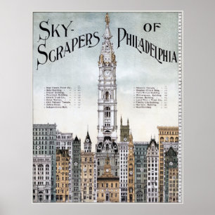 Vintages Plakat - Himmel-Schaber von Philadelphia