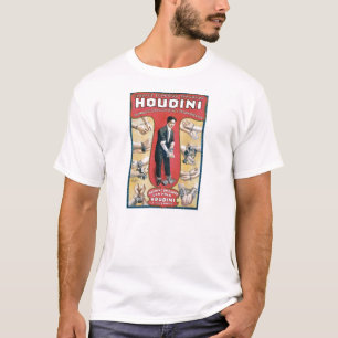Vintages Plakat Houdini Handschellen-König-Werbun T-Shirt
