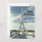 Vintages Plakat Paris, Frankreich Postkarte (Vorne/Hinten)