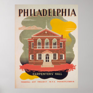 Vintages Plakat Philadelphia-Tischler-Halls