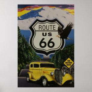 Vintages Plakat US-Weg-66