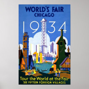 Vintages Plakat Weltmesse-Chicagos 1934 WPA