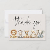 Vintages Plush Kinderzimmer Tiere Kinderdusche Dankeskarte (Vorderseite)