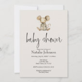 Vintages Plush Kinderzimmer Tiere Kinderdusche Einladung (Vorderseite)