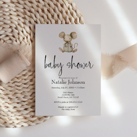 Vintages Plush Kinderzimmer Tiere Kinderdusche Einladung