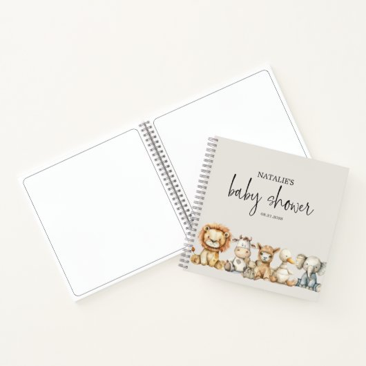 Vintages Plush Kinderzimmer Tiere Kinderdusche Notizblock (Innenseite)