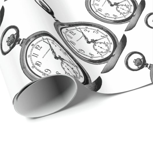 Vintages Pocket Watch Wrapper Geschenkpapier (Rolleneckpunkt)
