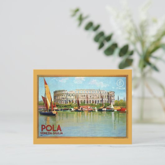 Vintages Pola Pula Römertheater Italienisch Postkarte (Stehend Vorderseite)