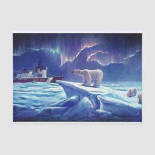 Vintages Polar-Bärenteppich Seidenpapier