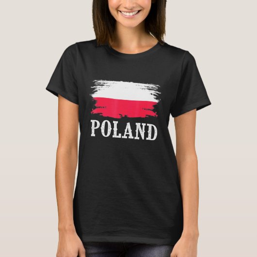 Vintages Polen Flaggenstaat I Liebe Polen T-Shirt (Vorderseite)