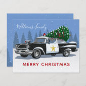 Vintages Polizeiauto Frohe Weihnachtskarte (Vorne/Hinten)