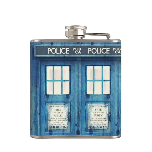 Vintages Polizeitelefon Öffentliche Anrufe Flachmann (Rückseite)