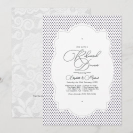 Vintages Polka Dot und Lace Probe Dinner Einladung