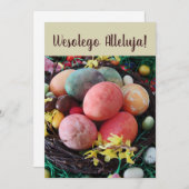 Vintages Polnisches Ostereier Wesolego Alleluja Einladung (Vorne/Hinten)