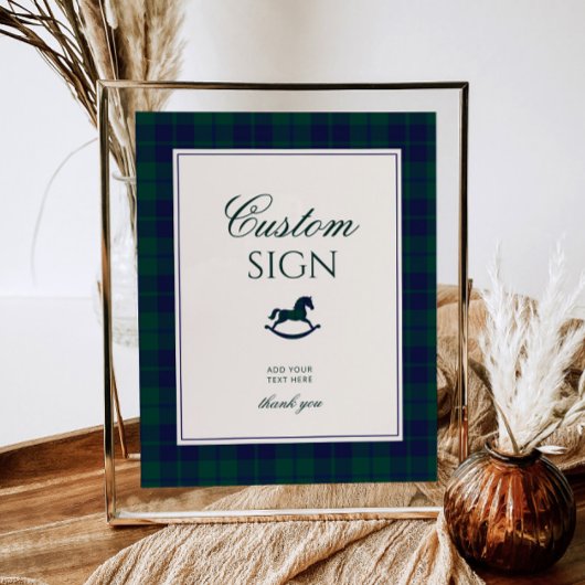 Vintages Polo Rocking Pferd Kariert Custom Poster