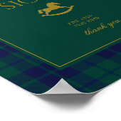 Vintages Polo Rocking Pferd Karierte grüne Gewohnh Poster (Ecke)