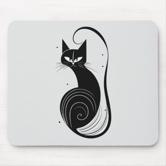 Vintages Polster für Schwarze Katze Mousepad (Vorne)