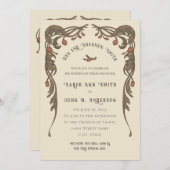 Vintages Pomegranat Einladung (Vorne/Hinten)