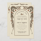 Vintages Pomegranat Einladung (Vorne/Hinten)