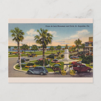 Vintages Ponce de Leon Monument Falknerei - Falcon Postkarte
