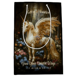 Vintages Pony White Forest Unicorn Magical Horse Mittlere Geschenktüte