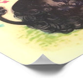 Vintages Poodle auf Eitelkeit Poster (Ecke)