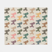 Vintages Poodle Blanket Retro-Geschenk für Hundefr Fleecedecke (Vorderseite (Horizontal))