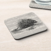 Vintages Porcupine Illustration Untersetzer Set (Linke Seite)