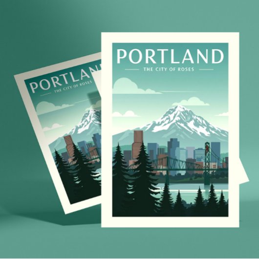 Vintages Portland Postkarte
