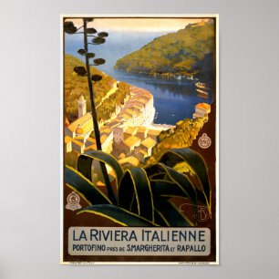 Vintages Portofino Reise-Plakat Poster