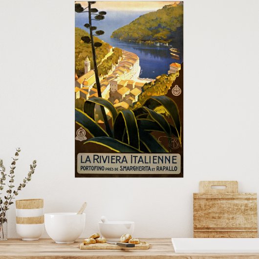 Vintages Portofino Riviera Poster (Küche)