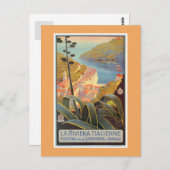 Vintages Portofino - Riviera Postkarte (Vorne/Hinten)