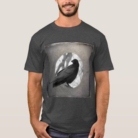 Vintages Portrait Crow T - Shirt (Vorderseite)