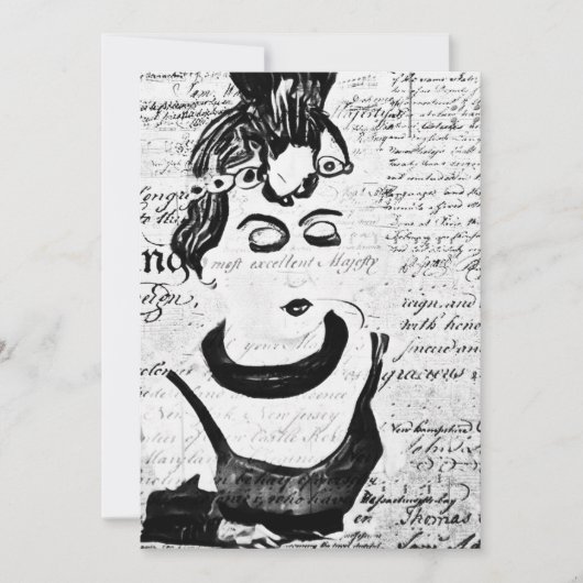 Vintages Portrait Dankeskarte (Vorderseite)