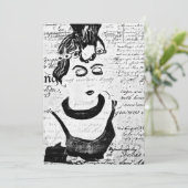 Vintages Portrait Dankeskarte (Stehend Vorderseite)