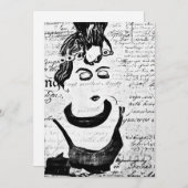 Vintages Portrait Dankeskarte (Vorne/Hinten)