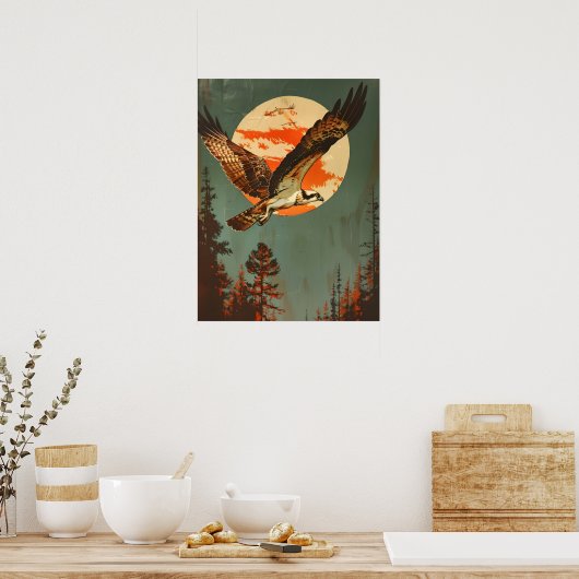 Vintages Portrait der Osprey Poster (Küche)