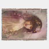 Vintages Portrait der wunderschönen Blumenweibchen Decke (Vorderseite)