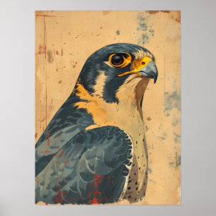 Vintages Portrait des Merlin Falcon Poster